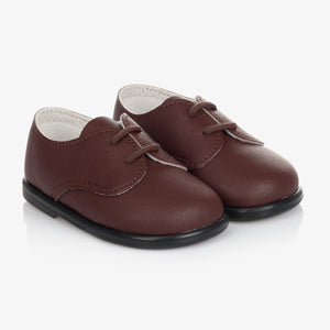 Early Days Boys Brown First Walker Shoes