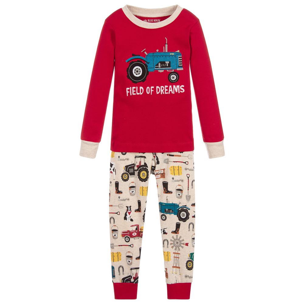 Hatley Red & Beige Cotton Pyjamas