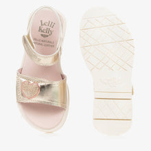 Load image into Gallery viewer, Lelli Kelly Girls Gold Heart Sandals
