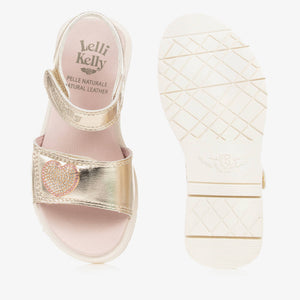 Lelli Kelly Girls Gold Heart Sandals