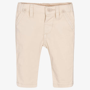 Mayoral Baby Boys Beige Cotton Chino Trousers