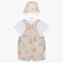 Load image into Gallery viewer, Mayoral Baby Boys Beige Cotton Safari Dungaree Set
