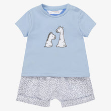 Load image into Gallery viewer, Mayoral Baby Boys Blue &amp; Grey Cotton Shorts Set
