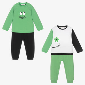 Mayoral Baby Boys Green Trouser Sets (2 Pack)
