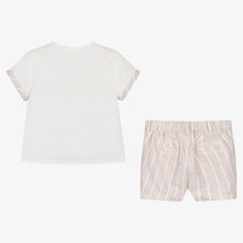 Load image into Gallery viewer, Mayoral Baby Boys Ivory &amp; Beige Linen Shorts Set
