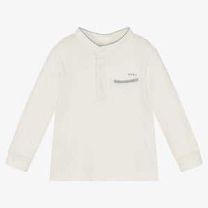 Mayoral Baby Boys Ivory Cotton Polo Shirt