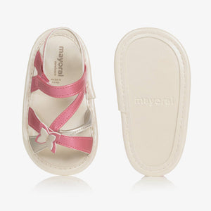 Mayoral Baby Girls Ivory & Pink Pre-Walker Sandals