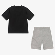 Load image into Gallery viewer, Mayoral Boys Black &amp; Grey Cotton Shorts Set
