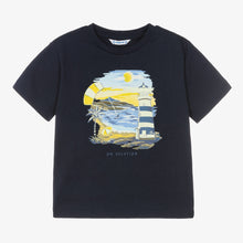 Load image into Gallery viewer, Mayoral Boys Blue Cotton Lighthouse T-Shirt
