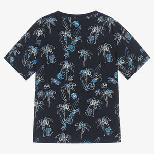 Mayoral Boys Blue Cotton Tropical T-Shirt