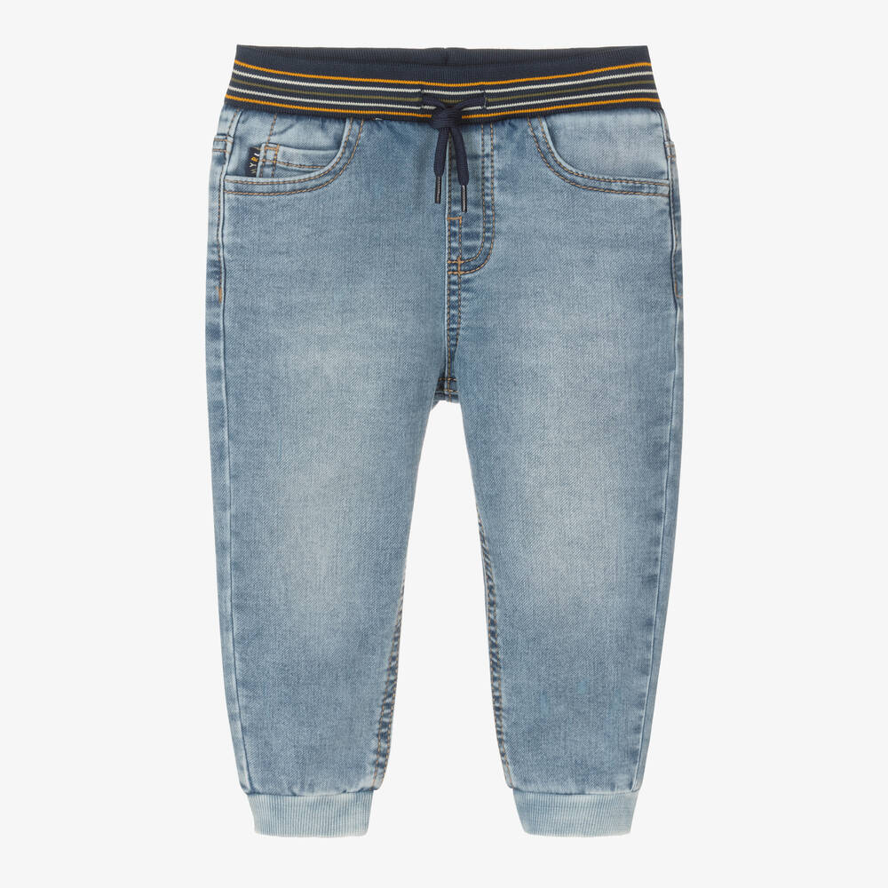 Mayoral Boys Blue Jersey Jogger-Fit Jeans