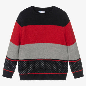 Mayoral Boys Blue & Red Stripe Sweater