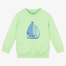 Load image into Gallery viewer, Mayoral Boys Green Boat Cotton Sweatshirt
