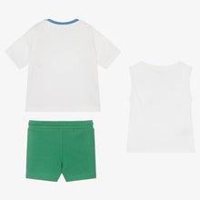 Load image into Gallery viewer, Mayoral Boys Green Cotton 3 Piece Shorts Set
