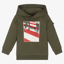 Load image into Gallery viewer, Mayoral Boys Green Cotton Hooded Top
