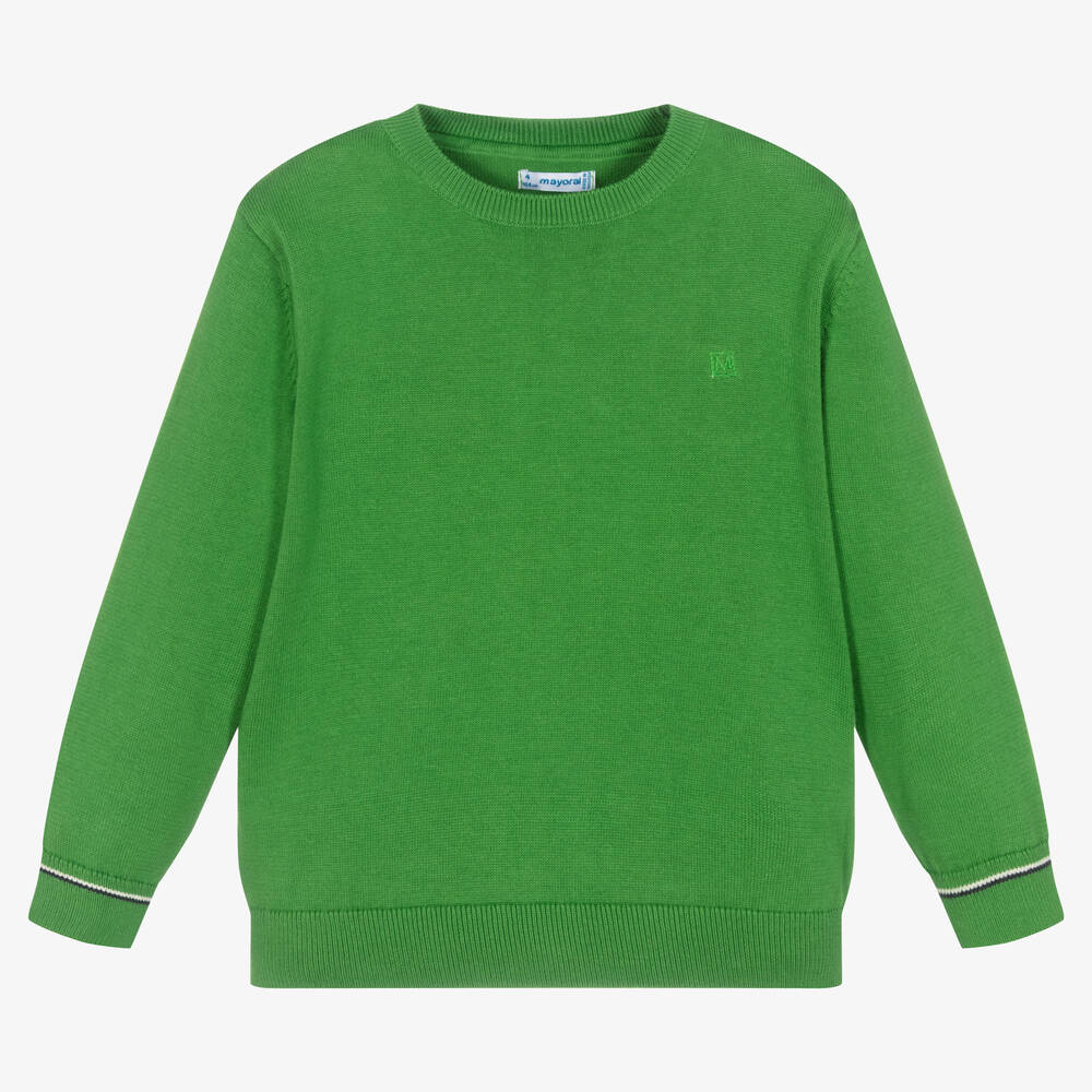 Mayoral Boys Green Cotton Knit Sweater