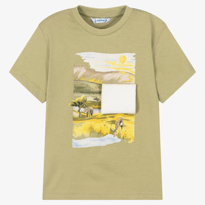 Mayoral Boys Green Cotton Safari T-Shirt