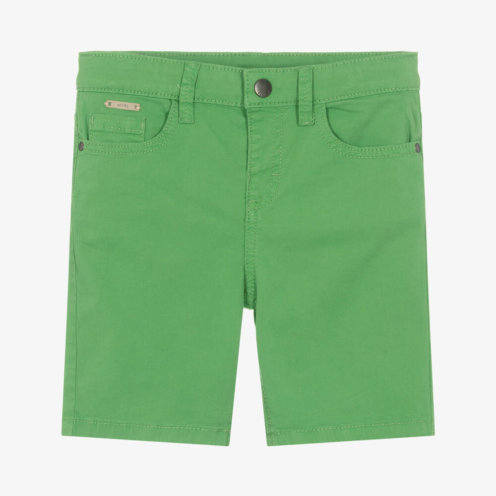 Mayoral Boys Green Cotton Shorts