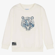Load image into Gallery viewer, Mayoral Boys Ivory Cotton Tiger Sweatshirt

