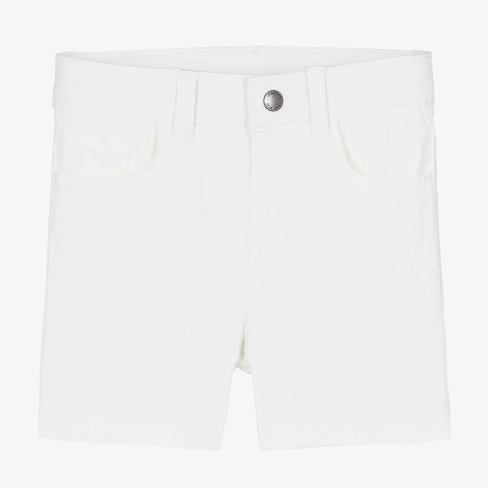 Mayoral Boys Ivory Cotton Twill Shorts