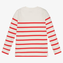 Load image into Gallery viewer, Mayoral Boys Ivory &amp; Red Cotton Striped Top
