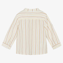 Load image into Gallery viewer, Mayoral Boys Ivory Stripe Cotton &amp; Linen Shirt
