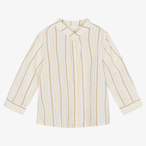 Mayoral Boys Ivory Stripe Cotton & Linen Shirt