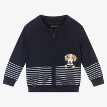 Load image into Gallery viewer, Mayoral Boys Navy Blue Cotton Knit Dog Cardigan
