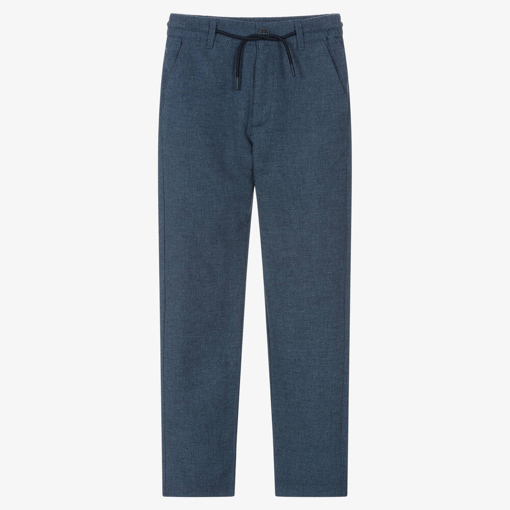 Mayoral Nukutavake Boys Navy Blue Dotted Trousers