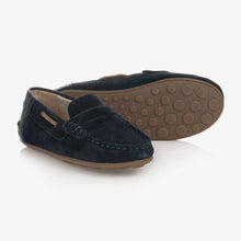 Load image into Gallery viewer, Mayoral Boys Navy Blue Suede Leather Moccasins

