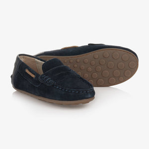 Mayoral Boys Navy Blue Suede Leather Moccasins