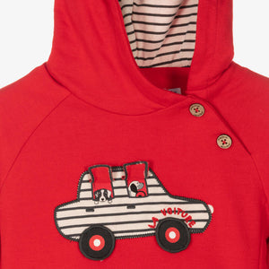 Mayoral Boys Red Car Cotton Hoodie