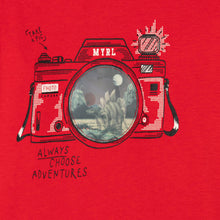 Load image into Gallery viewer, Mayoral Boys Red Cotton Camera T-Shirt
