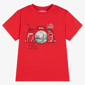 Mayoral Boys Red Cotton Camera T-Shirt