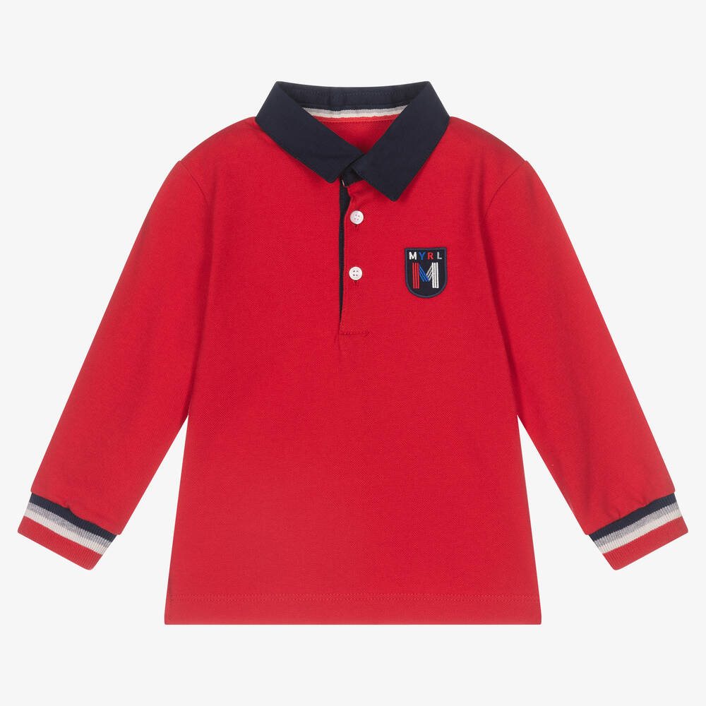 Mayoral Boys Red Cotton Rugby Shirt