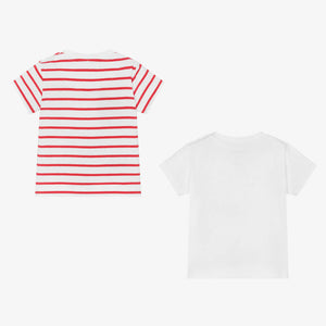 Mayoral Boys Red & White Cotton T-Shirts (2 Pack)