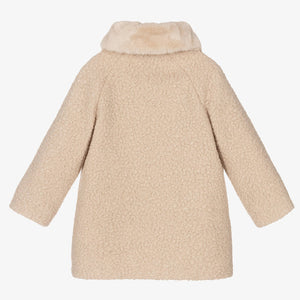 Mayoral Girls Beige Boucl Coat