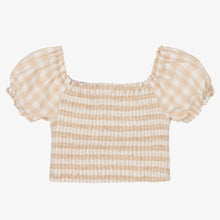 Load image into Gallery viewer, Mayoral Girls Beige Gingham Blouse
