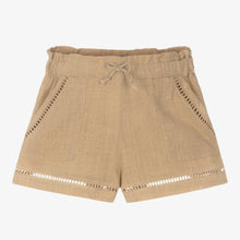 Load image into Gallery viewer, Mayoral Girls Beige Linen Twill Shorts
