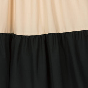 Mayoral Girls Black & Beige Tiered Dress