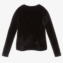 Load image into Gallery viewer, Mayoral Girls Black Sparkly Velour Top
