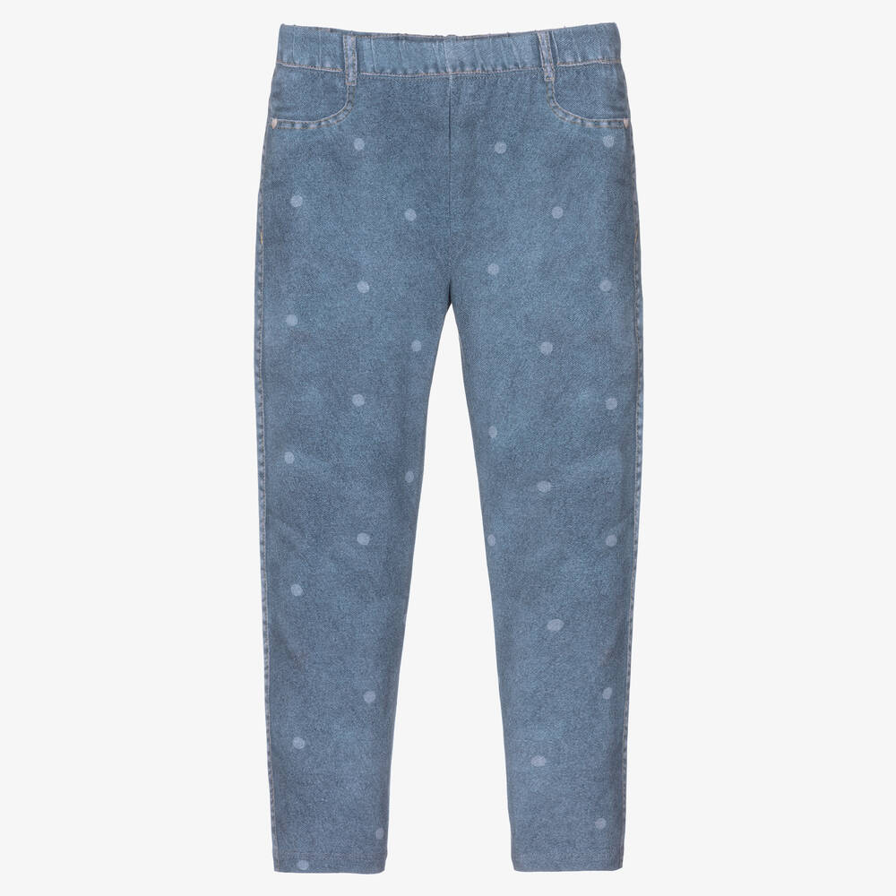 Mayoral Girls Blue Cotton Leggings