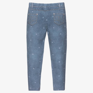 Mayoral Girls Blue Cotton Leggings