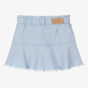 Mayoral Girls Blue Cotton Twill Skirt