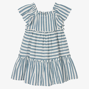 Mayoral Girls Blue Stripe Cotton Dress