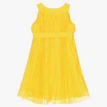 Load image into Gallery viewer, Mayoral Girls Bright Yellow Pleated Chiffon Dress
