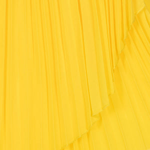Mayoral Girls Bright Yellow Pleated Chiffon Dress