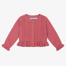 Load image into Gallery viewer, Mayoral Girls Dark Pink Cotton Cardigan
