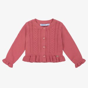 Mayoral Girls Dark Pink Cotton Cardigan