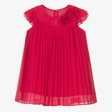 Load image into Gallery viewer, Mayoral Girls Fuchsia Pink Pleated Chiffon Dress
